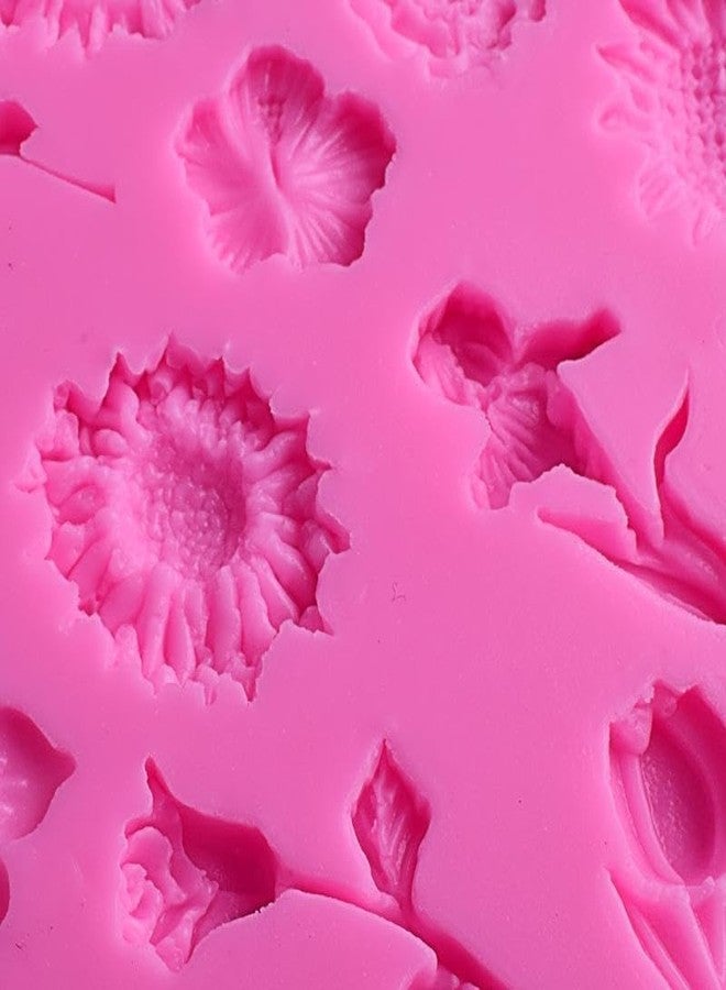 BAKING SET Silicone Flower Mould, 22 Cavities, Sunflower Rose Peony Daisy Design for Cake Decoration, Chocolate, Clay - Image 5
