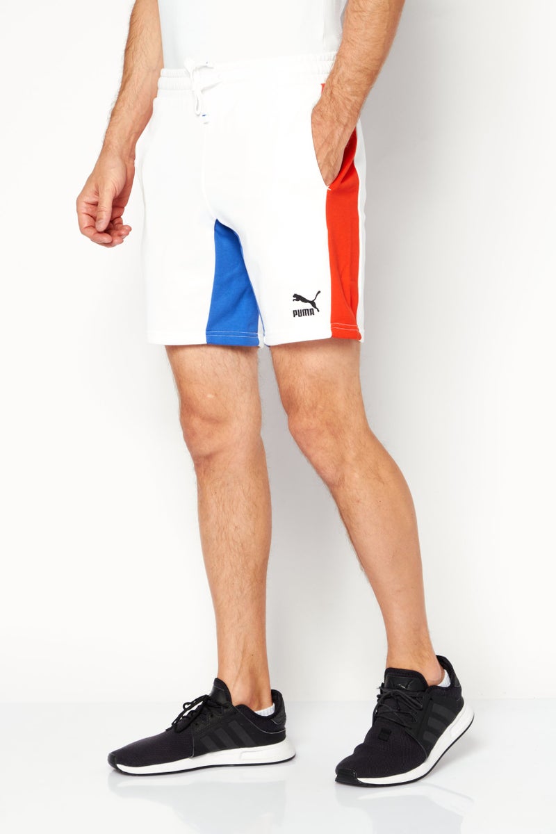 PUMA شورتات تدريبية للرجال بتصميم مناسب مع حبل سحب، أبيض - Image 4