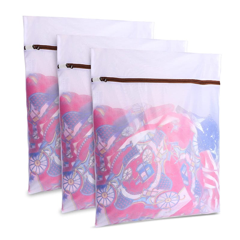 GOGOODA 3 Pack Medium Mesh Wash Bags for Delicates 12 x 16 inches Travel Laundry Bag for Travel Laundry Hosiery Blouse
