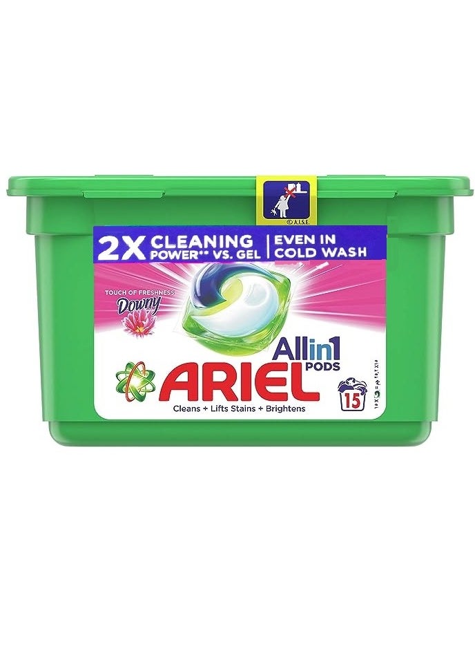 Ariel Allin 1 Liquid Detergent with Downy 15 Pods  - Image 1