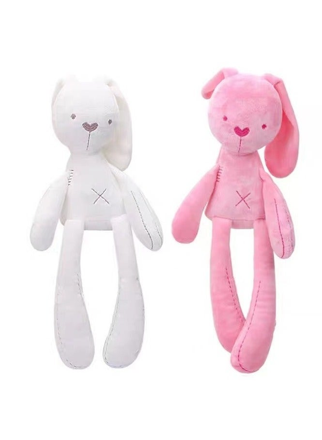 2-Pieces Soft Long Ears Rabbits Cute Soft Plush Toy，Long-Legged Rabbit Doll ，Sleeping Rabbit Comfort Plush Toy - Image 1