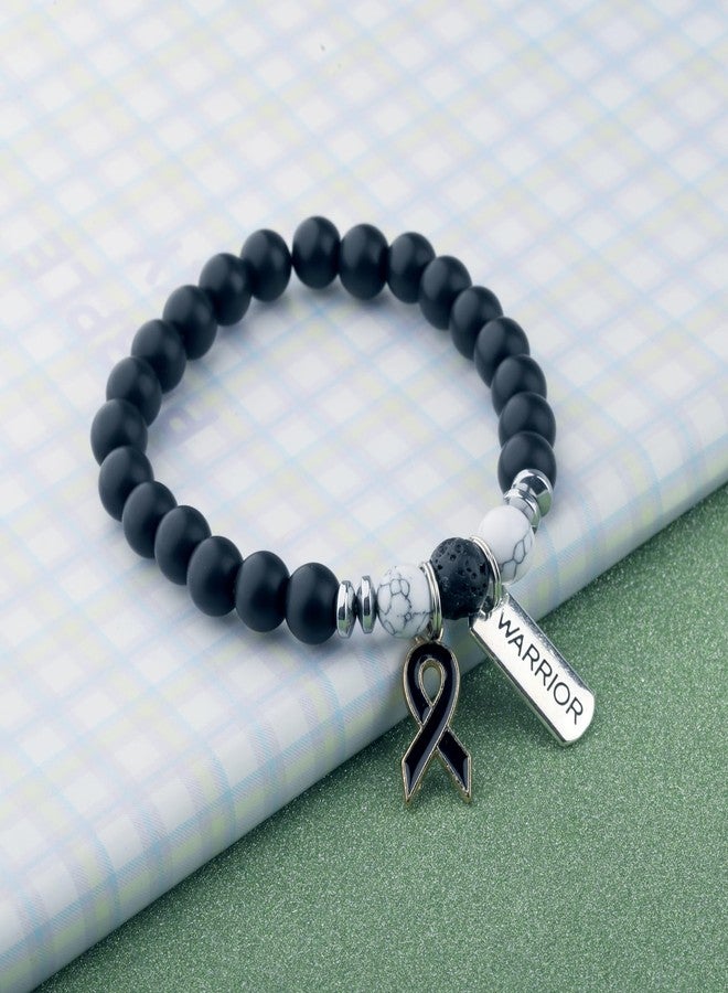Gzrlyf Melanoma Cancer Bracelet Skin Cancer Awareness Bracelet Survivor Support Jewelry Black Ribbon Gift (black Ribbonbracelet) - Image 3