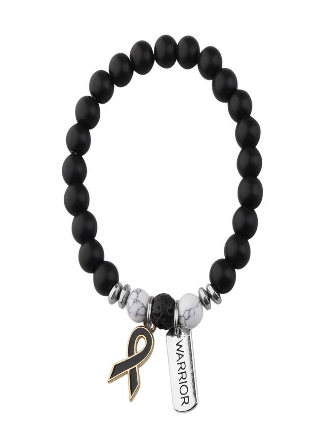 Gzrlyf Melanoma Cancer Bracelet Skin Cancer Awareness Bracelet Survivor Support Jewelry Black Ribbon Gift (black Ribbonbracelet) - Image 2