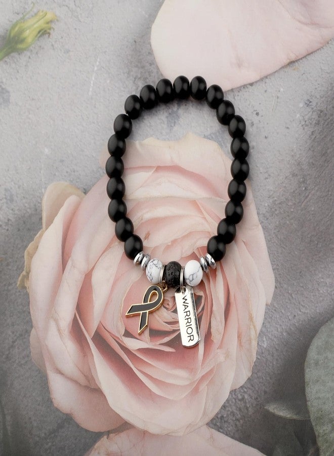 Gzrlyf Melanoma Cancer Bracelet Skin Cancer Awareness Bracelet Survivor Support Jewelry Black Ribbon Gift (black Ribbonbracelet) - Image 4
