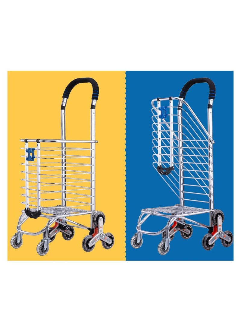 Crony CRONY 8 Wheels Dual Purpose Shopping Cart Wheels Dual Purpose Shopping Cart Lightweight Shopping Trolley Bag With Seat - Image 2