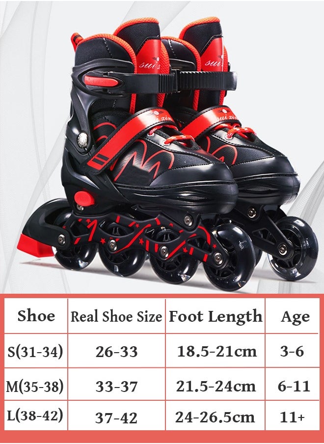 Generic - Roller Skates for Girls and Boys Teens, Adjustable 4 Sizes(Youth to Adult) for Toddler Rollerskates with Light up Wheels, All 8 Wheels Light UP, for Indoor/Outdoor Skating - Image 1