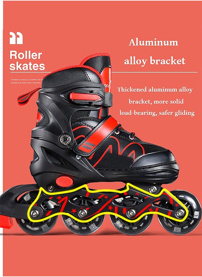 Generic - Roller Skates for Girls and Boys Teens, Adjustable 4 Sizes(Youth to Adult) for Toddler Rollerskates with Light up Wheels, All 8 Wheels Light UP, for Indoor/Outdoor Skating - Image 1