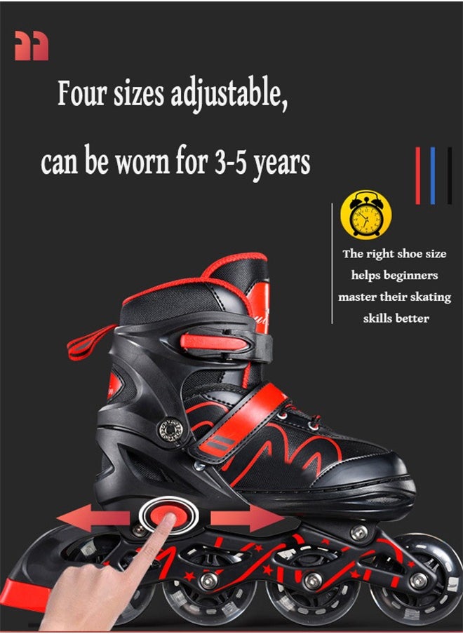 Generic - Roller Skates for Girls and Boys Teens, Adjustable 4 Sizes(Youth to Adult) for Toddler Rollerskates with Light up Wheels, All 8 Wheels Light UP, for Indoor/Outdoor Skating - Image 1