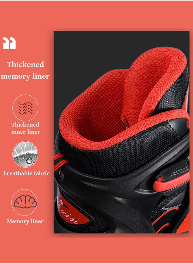 Generic - Roller Skates for Girls and Boys Teens, Adjustable 4 Sizes(Youth to Adult) for Toddler Rollerskates with Light up Wheels, All 8 Wheels Light UP, for Indoor/Outdoor Skating - Image 1