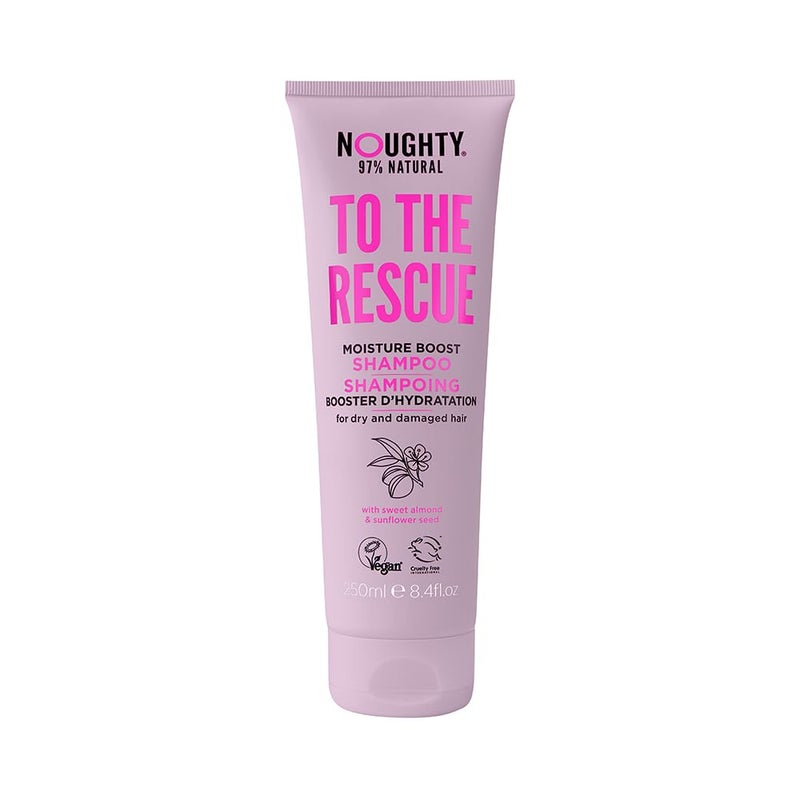 Noughty 97% Natural To The Rescue Moisture Boost Shampoo, to Gently Cleanse and Replenish Lost Moisture with Sweet Almond and Sunflower Seed, Sulfate Free Vegan Haircare 8.4fl.oz - Image 1
