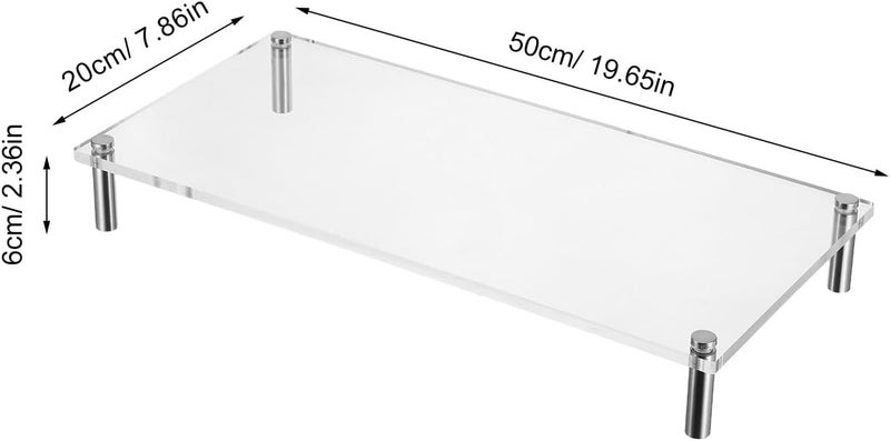 Slim Acrylic Computer Monitor Stand: Clear Computer Screen Stand Riser for Desk Laptop - Display Tabletop Riser Modern Office Accessories 50*20cm - Image 2