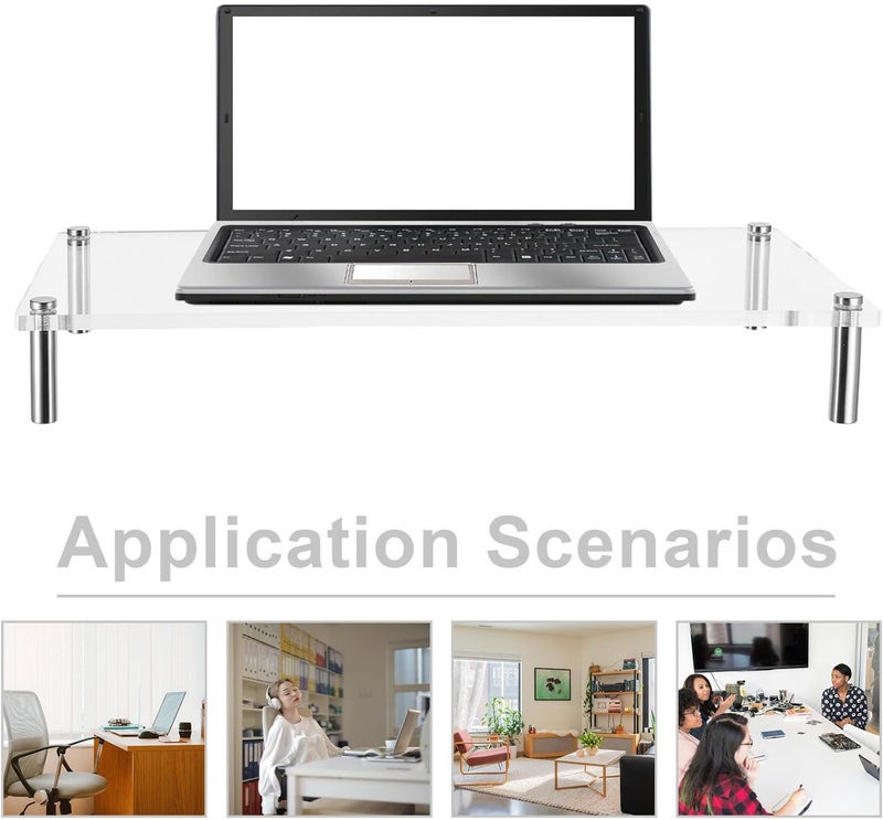 Slim Acrylic Computer Monitor Stand: Clear Computer Screen Stand Riser for Desk Laptop - Display Tabletop Riser Modern Office Accessories 50*20cm - Image 5