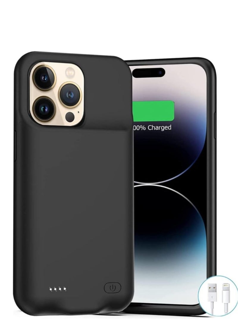 GULFLINK Wireless Protective Charging Case Cover For iPhone 15 Pro Max 5000mah Black  - Image 1
