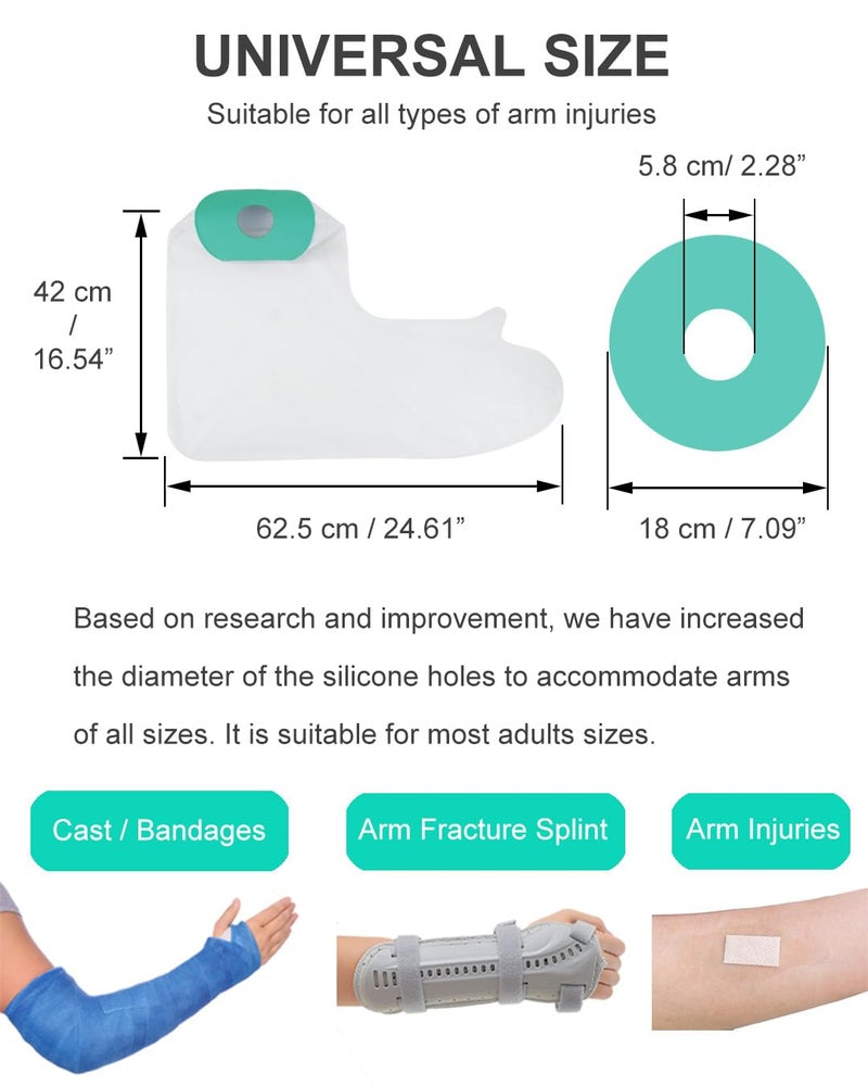 Waterproof Cast Cover for Shower - Reusable Arm Protector for Bandages and Dressings - Image 4