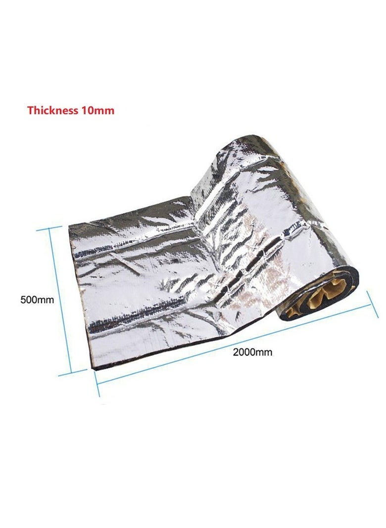 Y&D - 10mm Auto/Car/Truck Firewall Heat Sound Deadener Insulation Mat 50x200 cm Silver - Image 1
