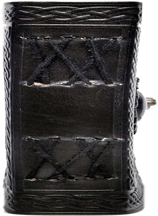 كويرو دفتر رسم جلدي عتيق منقوش من كويرو ثري مون بلو لابيز | 240 صفحة من ورق عتيق مصنوع يدويًا بحواف خشنة، دفتر رسم جلدي، دفتر رسم، هدية رائعة (7 بوصة × 10 بوصة، أسود) - Image 4