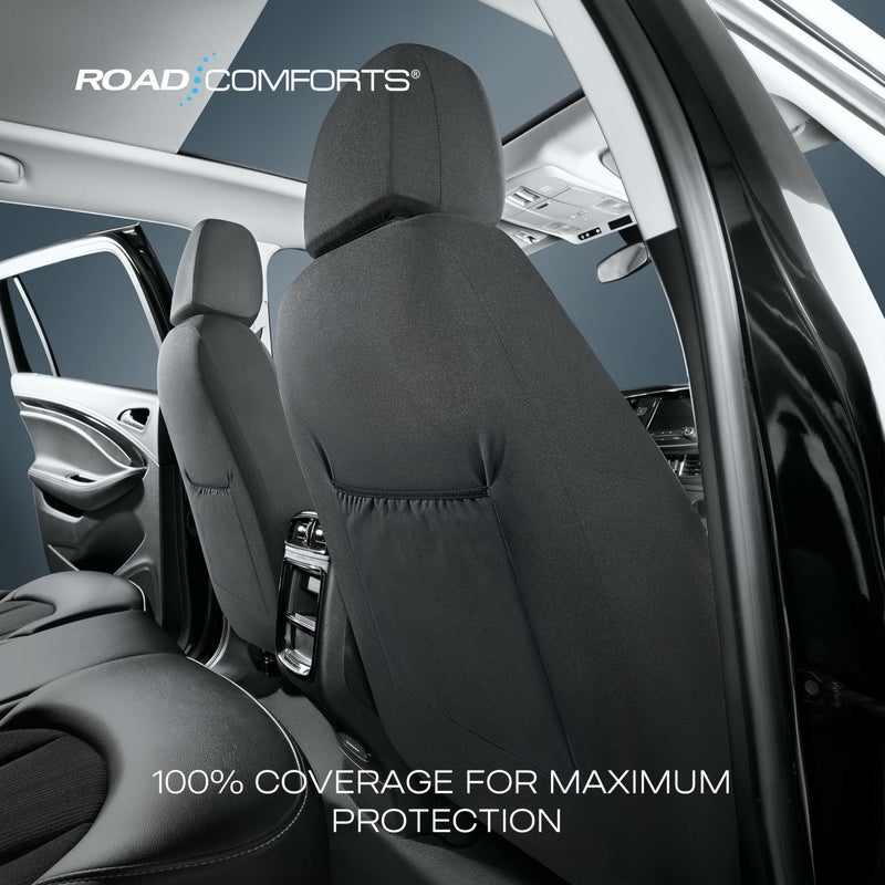 Road Comforts Baja Blanket Seat Covers Gray Diamond Bucket Seat Covers Low Back - Jacquard Fabric, Airbag Compatible, Universal Fit for Cars, Trucks, SUVs, and Vans - Image 3