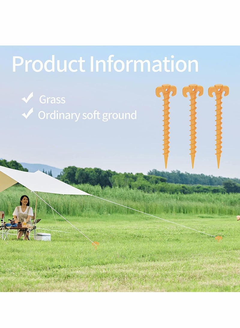 KASTWAVE Tent Pegs, 8Pcs Ground Anchors Pegs, Heavy Duty Spiral Design Tent Stakes, Screw in Camping Stakes Pegs for Fixing Camping Tent Rain Tarps Garden Weed Mat Pegs Stakes - Image 2