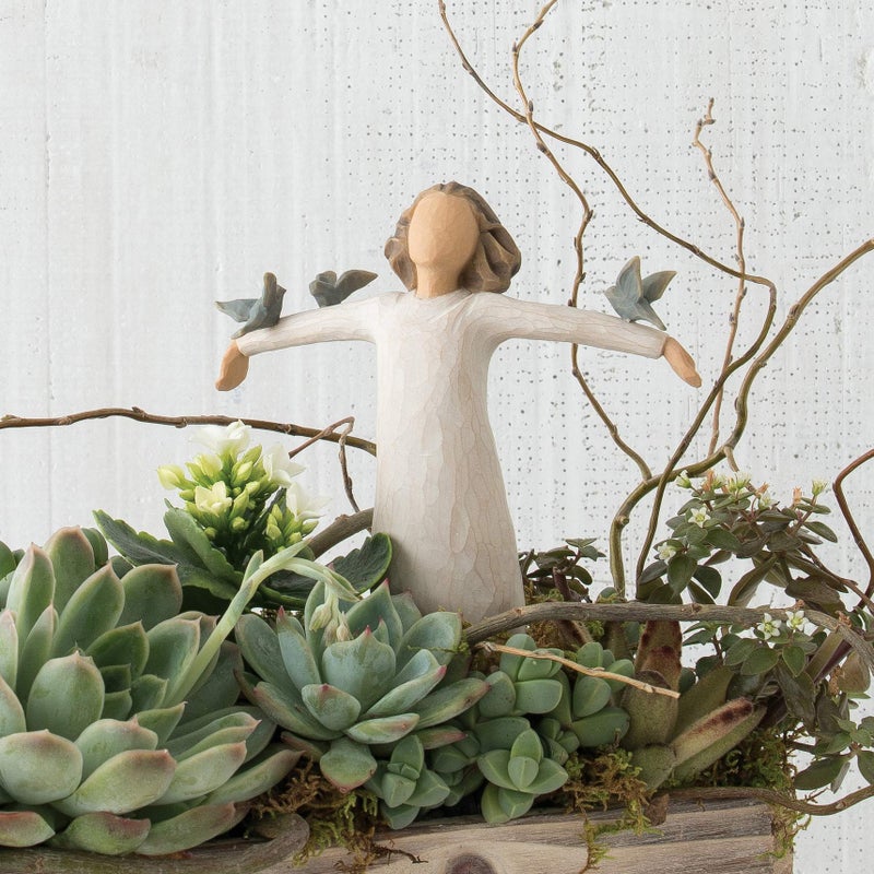 Willow Tree Happiness, Free to Sing, Laugh, Dance, Create, Figure with 3 Bluebirds on Arms, Gift for Graduates or to Encourage and Support Creative Expression, Sculpted Hand-Painted Figure - Image 5