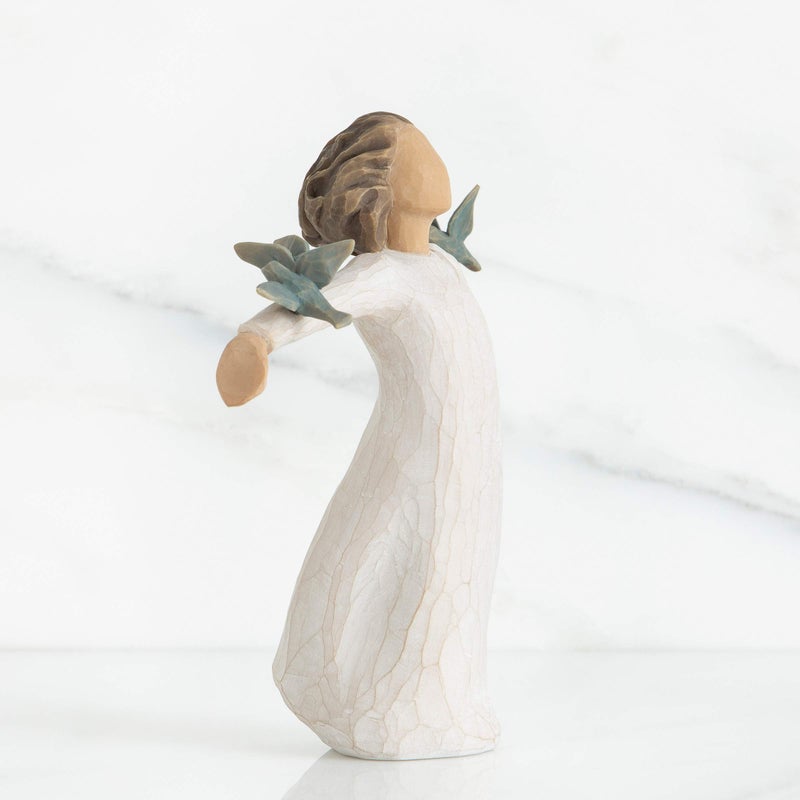 Willow Tree Happiness, Free to Sing, Laugh, Dance, Create, Figure with 3 Bluebirds on Arms, Gift for Graduates or to Encourage and Support Creative Expression, Sculpted Hand-Painted Figure - Image 4