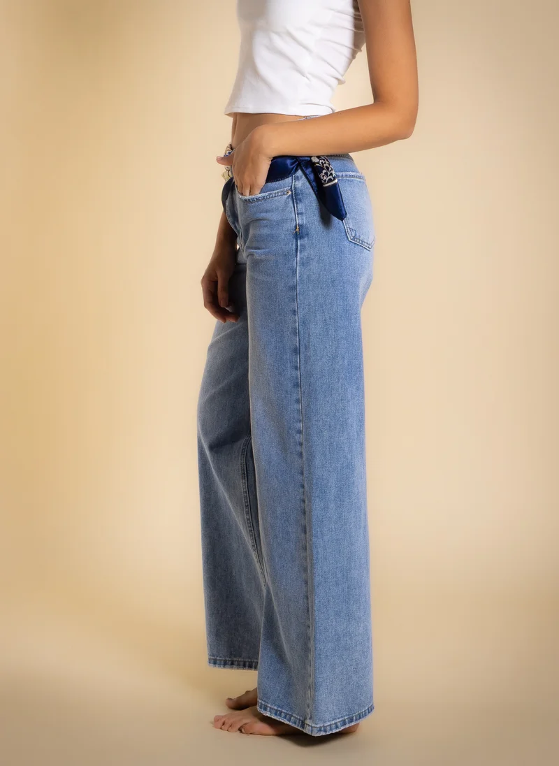 SHAPES Blue WIDE LEG HIGH-WAIST JEANS for Women | Best Price UAE