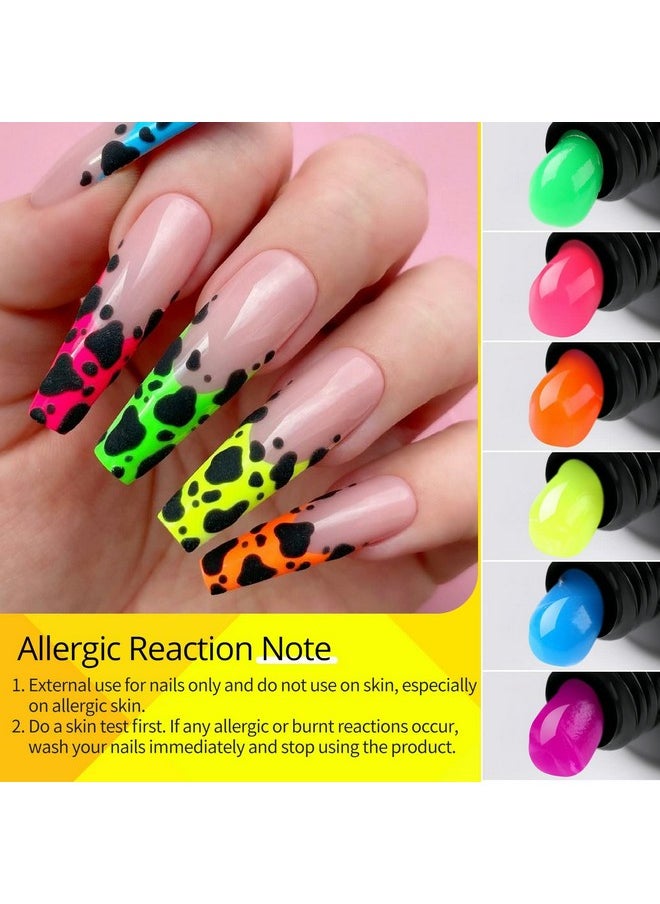 UR SUGAR Neon Poly Extension Gel Nail Polish Set 6 Colors Hot Pink Neon Green Yellow Orange Bright Colors Spring Summer Poly Nail Gel Polish Kit Long Lasting Soak Off Gel Polish Gift Box For Women  - Image 3