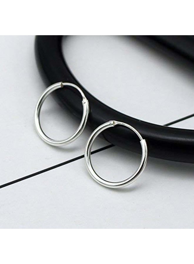 EPIRORA Silver Hoop Earrings- Cartilage Endless Small Hoop Earrings Set for Women Men, 3 Pairs of Hypoallergenic 925 Sterling Silver Tragus Earrings Nose Lip Rings (3 Pairs(8mm*3)) - Image 3