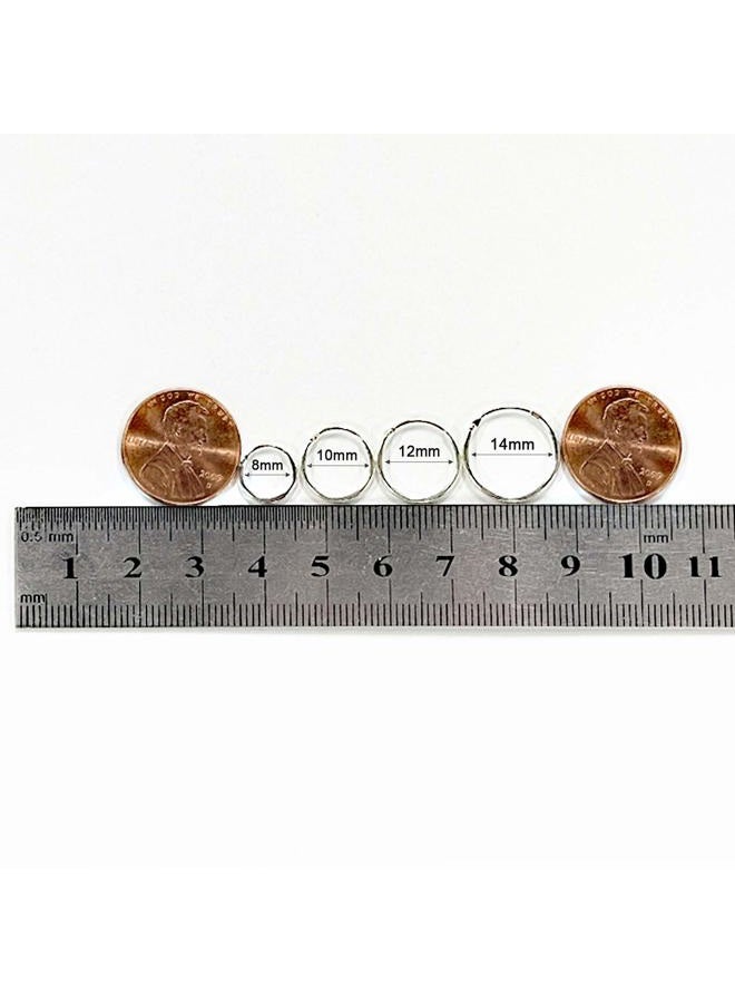 EPIRORA Silver Hoop Earrings- Cartilage Endless Small Hoop Earrings Set for Women Men, 3 Pairs of Hypoallergenic 925 Sterling Silver Tragus Earrings Nose Lip Rings (3 Pairs(8mm*3)) - Image 5
