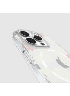 Kate Spade Clear Floral Case Compatible with iPhone 15 Pro 2023 6.1" - 10Ft Drop Protection Cover, Made from Recycled Materials, Magsafe Wireless Charging Compatible - Hollyhock Cream  - Image 4