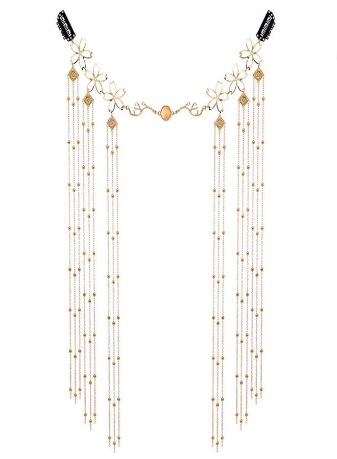 OIDIMS Elegant Flower Head Chain Crystal Headpiece for Women Boho Headbands Tassel Forehead Chain Hair Bands Headwear Headpieces Boho Hair Accessories Prom Wedding Bridal Jewelry Festival Outfits - Image 1