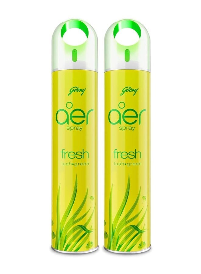 Godrej Aer Air Freshener Spray Fresh Lush Pack of 2 Green 300ml - Image 1