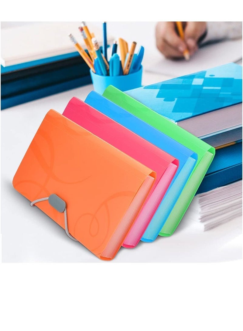 Y&D Extended File Manager, 4-Pack Accordion Folders With 13 Pockets To Organize, A6 Size For Business Office Learning Storage Documents Invoice Receipts (4 Colors) - Image 1