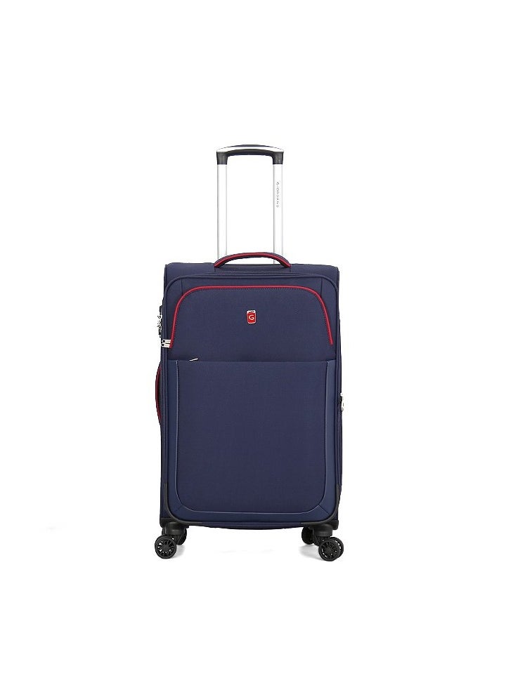 GIORDANO - Softside Luggage Trolley Bag 3 Pieces Set With Double Spinner Wheel ,Blue (S-20inch,M-24inch,L-28inch) - Image 1
