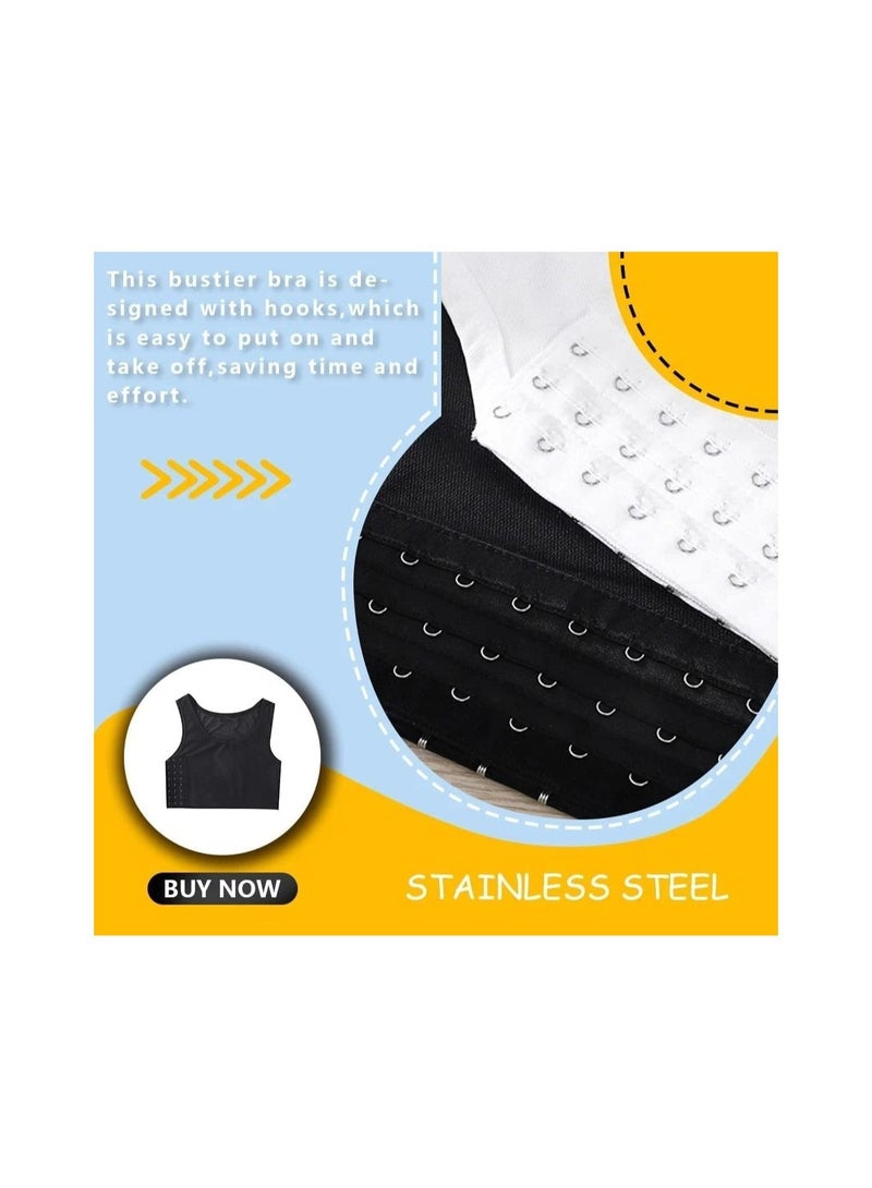 Captaintech Women's Casual Sport Chest Vest,Women Breathable Cotton Elastic Band Chest Binder Tank Top,Four Seasons Sports Tank Tops (Size:XL) - Image 4