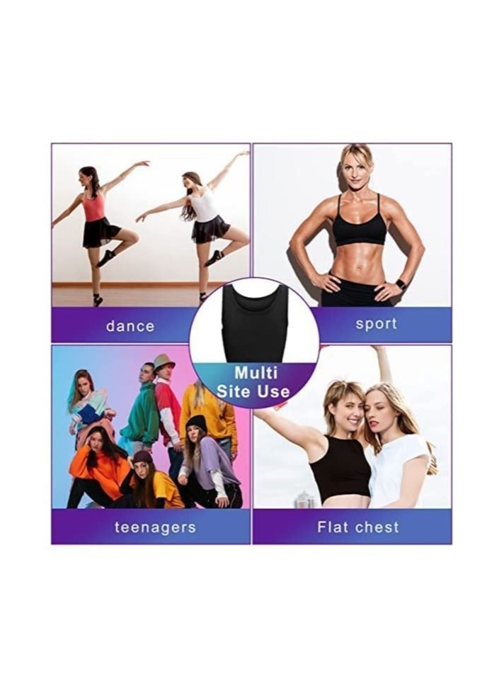 Captaintech Women's Casual Sport Chest Vest,Women Breathable Cotton Elastic Band Chest Binder Tank Top,Four Seasons Sports Tank Tops (Size:XL) - Image 5