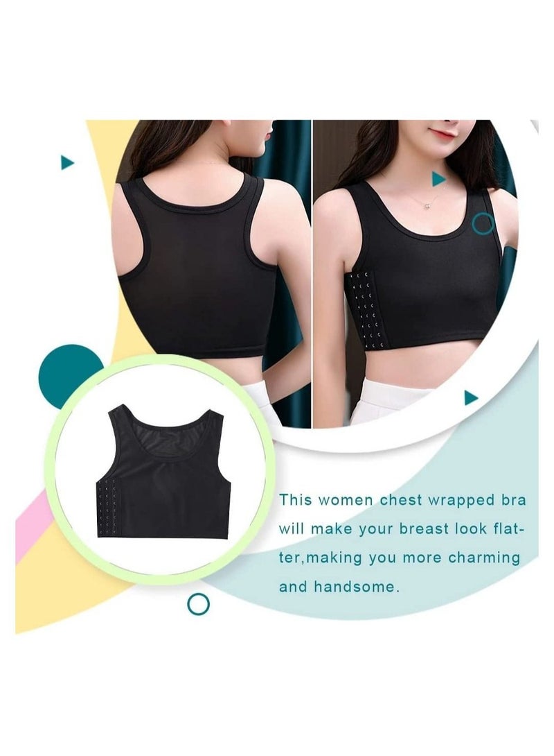 Captaintech Women's Casual Sport Chest Vest,Women Breathable Cotton Elastic Band Chest Binder Tank Top,Four Seasons Sports Tank Tops (Size:XL) - Image 2