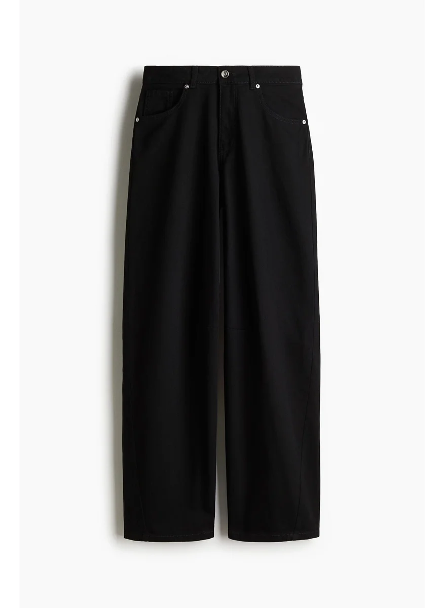 H&M Barrel-Leg Twill Trousers