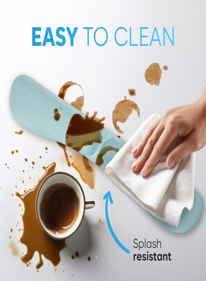 KLIM Mouse & Keyboard Wrist Rest Set - Silky Gel Memory Foam - Ergonomic Wrist Rest for Computer Keyboard, Wrist Pad for Keyboard + Wrist Rest for Mouse Gaming and Office - Pain Relief - Light Blue - Image 4