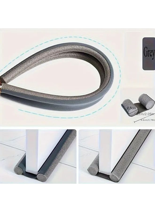 Gray Adjustable Door Sweep Soundproof Wind Barrier Seal Flexible Non Stick Bottom Seal Strip For Under Doors Windows Shower Glass Gaps Garage Durable Easy To Install - Image 3