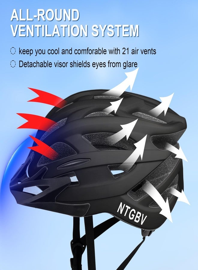 NTGBV Adult Bike Helmet for Men/Women with Helmet Bag 2 Removable Moisture-Wicking Liners & Visors Lightweight Shockproof Adjustable Design CPSC 1203 & EN 1078 Safety Certified for Road/Commute/MTB - Image 4