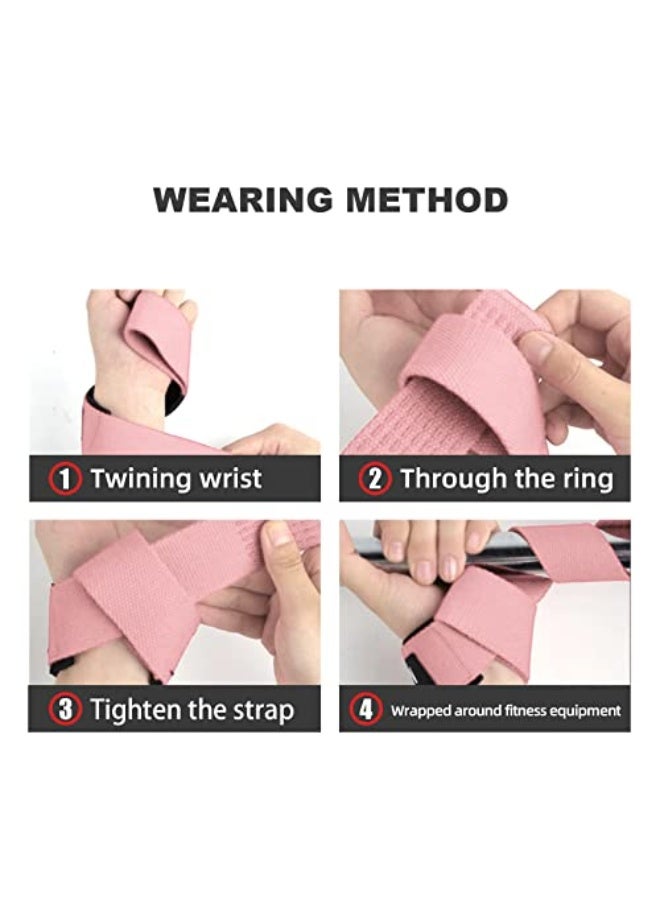 SKDK Cotton Hard Pull Wrist Lifting Straps Grips Band-Deadlift Straps with Neoprene Cushioned Wrist Padded and Anti-Skid Silicone - for Weightlifting, Bodybuilding, Xfit, Strength Training - Image 4
