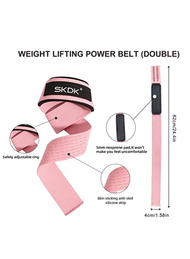 SKDK Cotton Hard Pull Wrist Lifting Straps Grips Band-Deadlift Straps with Neoprene Cushioned Wrist Padded and Anti-Skid Silicone - for Weightlifting, Bodybuilding, Xfit, Strength Training - Image 3