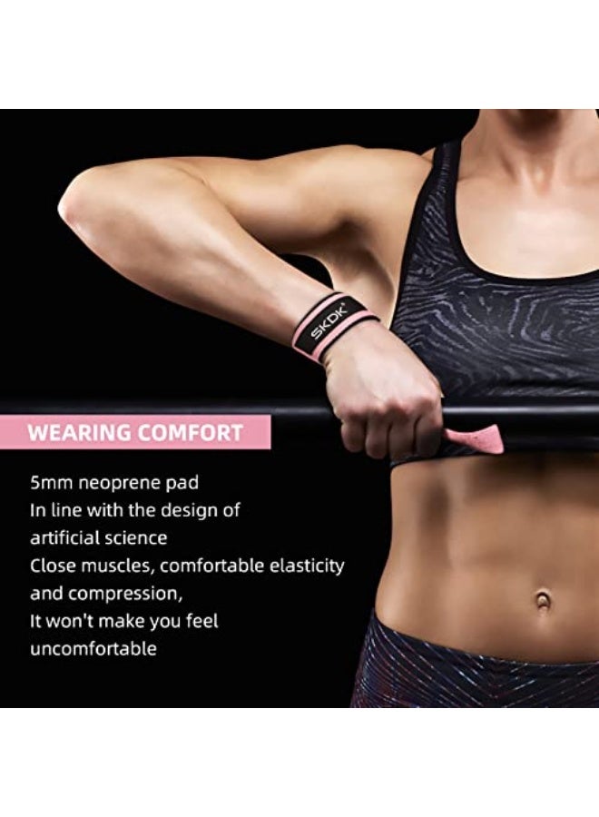 SKDK Cotton Hard Pull Wrist Lifting Straps Grips Band-Deadlift Straps with Neoprene Cushioned Wrist Padded and Anti-Skid Silicone - for Weightlifting, Bodybuilding, Xfit, Strength Training - Image 5