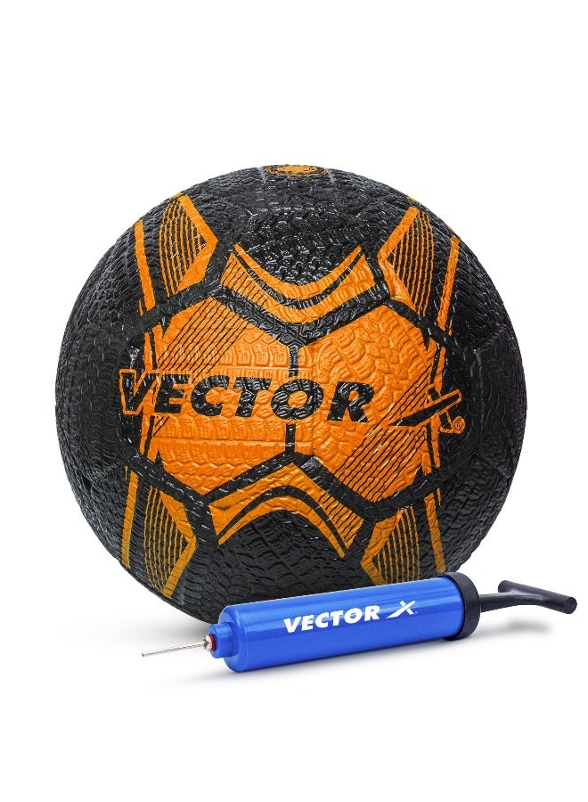 Vector X Street Soccer Rubber Moulded Football – Size 5, Durable Soccer Ball with Assorted Color Pump for Training & Outdoor Play - Image 1