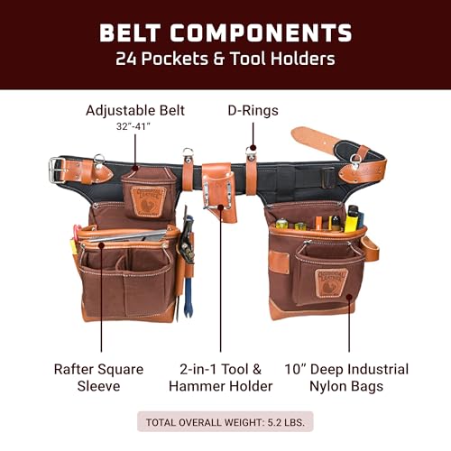 Occidental Leather Adjust-to-Fit FatLip Tool Bag Set - Cafe - 24 Pockets & Tool Holders - Made in USA - Image 3