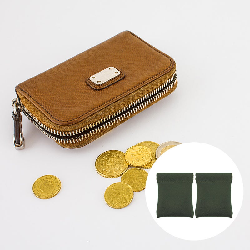 2Pcs Leather Change Purse Fashionable Purse Small Earphone Cash Storage Bags - Image 3
