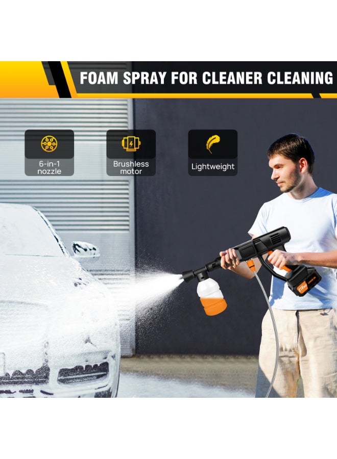 SUPER 5 6-in-1 Cordless High Pressure Washer 3,000 mAh Self-Priming Brushless Motor Multi-Function Electric Washer - Image 3