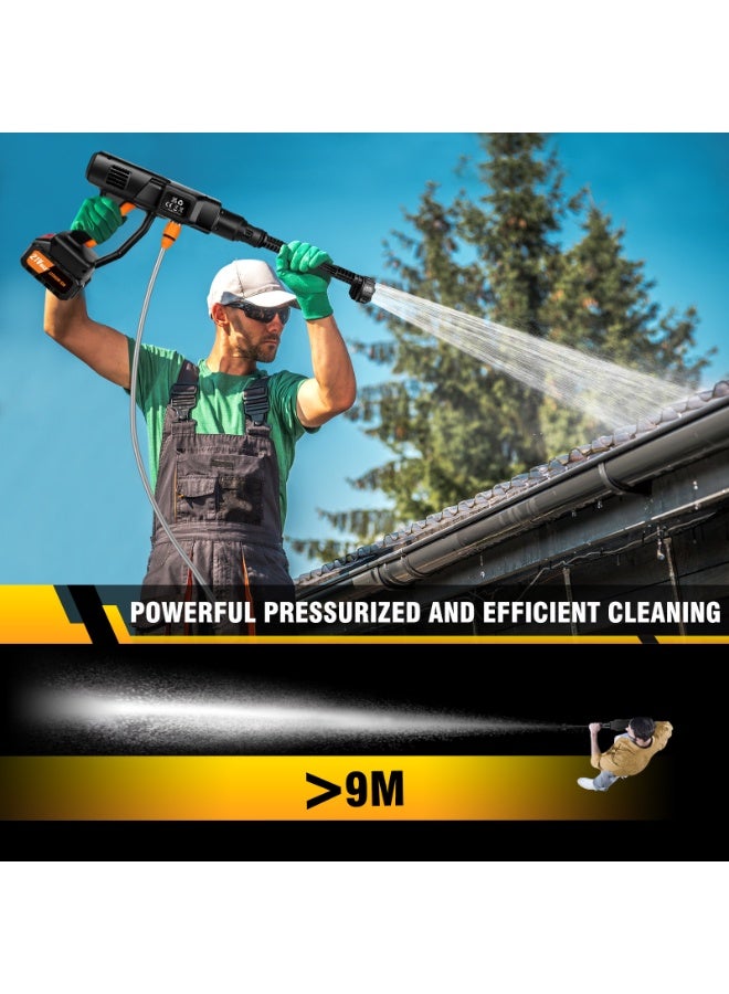 SUPER 5 6-in-1 Cordless High Pressure Washer 3,000 mAh Self-Priming Brushless Motor Multi-Function Electric Washer - Image 4