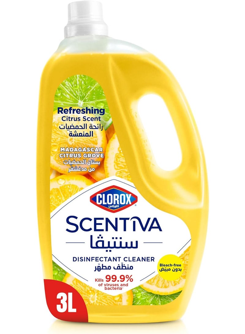Clorox Scentiva Multipurpose Disinfectant Floor Cleaner Madagascar Citrus Grove 3L - Image 1