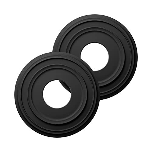 EIFHYT Matte Black PU Ceiling Medallions for Light Fixtures and Ceiling Fans, 12-1/4"OD x 4" ID x 1" P (Fits Canopies up to 7") - Image 1
